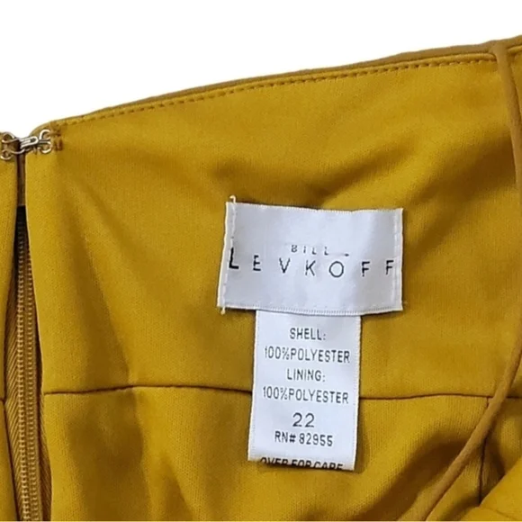 Bill Levkoff Chiffon  Backless Formal Princess Gold Mckinley Size 22 - Picture 5 of 11